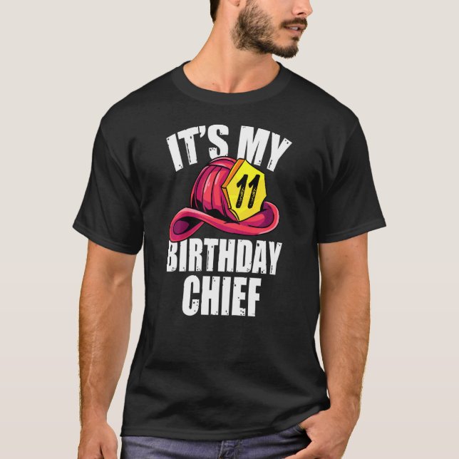 Camiseta Crianças Bombeiros Para Rapazes, 11 Festa de anive (Frente)