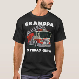 Camiseta Crianças Bombeiros Vovô Aniversário da Tripulação 