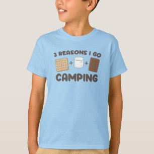 Camiseta Crianças Bonitas Acampando Smores