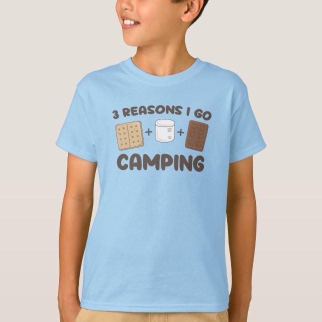 Camiseta Crianças Bonitas Acampando Smores (Frente)