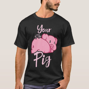 Camiseta Crianças Bonitas Ano Do Porco Chinês No Ano Novo