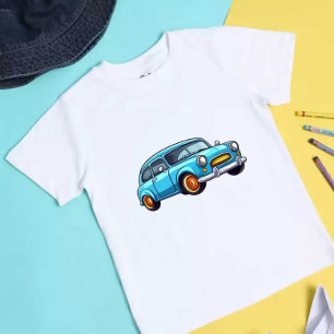 Camiseta Crianças bonitas de carro inteligente