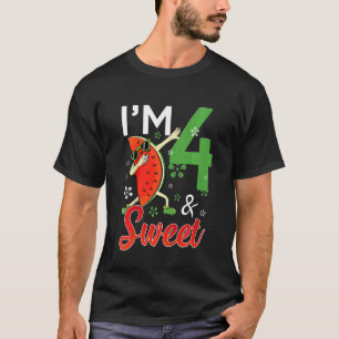 Camiseta Crianças bonitas, tenho 4 anos e doce D'D'D
