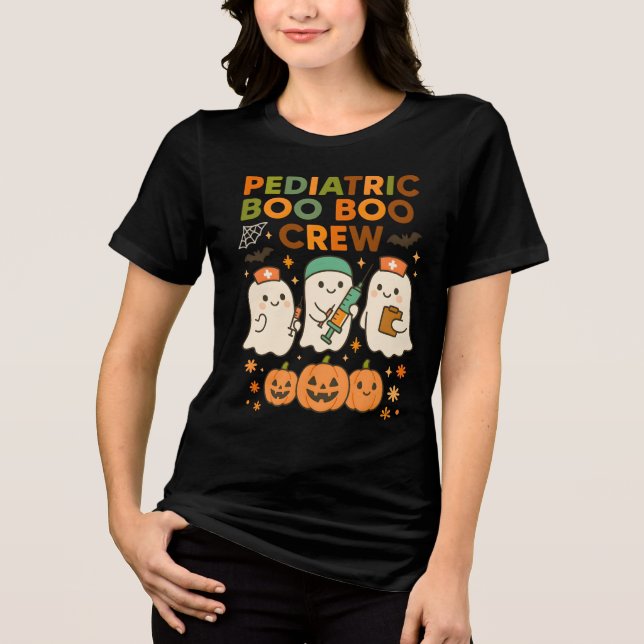 Camiseta Crianças Boo Boo Crew Fantasma Halloween (Frente)