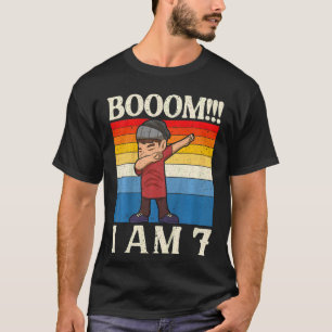 Camiseta Crianças Boom Eu tenho 7 anos bebendo 7 aniversári