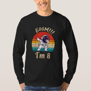 Camiseta Crianças Boom I Am 8 Dabbing Astronauta Boys 8º an