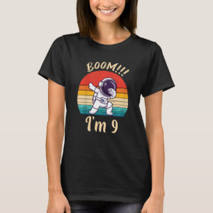 Camiseta Crianças Boom I Am 9 Dabbing Astronauta Boys 9th B
