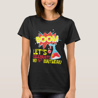 Camiseta Crianças Boom Vamos Celebrar 6º Aniversário Ciênci