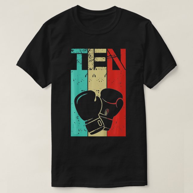 Camiseta Crianças Boxing 10 Menina De Aniversário Boxing 10 (Frente do Design)