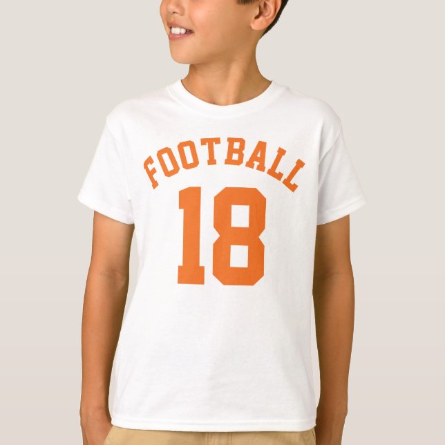 Camiseta Crianças brancas e laranja | Sports Jersey Design (Frente)