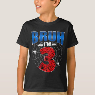 Camiseta Crianças Bruh, tenho 3 anos, três aniversário de 3