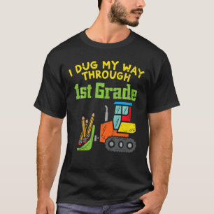 Camiseta Crianças Bulldozer Dug Através De 1 rua Grau Últim
