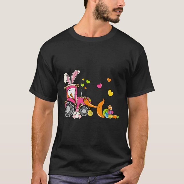 Camiseta Crianças Bulldozer Páscoa Coelhos Ovos Foguetes Tr (Frente)