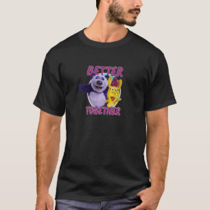Camiseta Crianças Burro Hodie e Panda Roxo Melhor Juntos