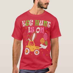Camiseta Crianças Caça De Ovos Na Páscoa Caça O Trator Coel