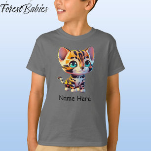 Camiseta Crianças Cachorros Selvagem Tiger Selgle Safari Ki