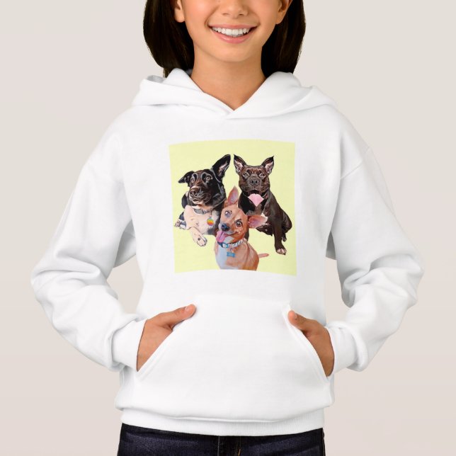 Camiseta Crianças Cães Dexter Duke & Lucy Hoodies (Frente)