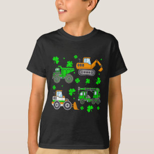 Camiseta Crianças Caminhão de Construção Irlandês Guindaste