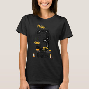 Camiseta Crianças - Caminhão de escavação de grua aniversár