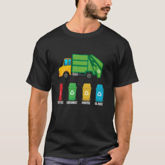 Camiseta Crianças-caminhoneiros Reciclagens do dia do lixo