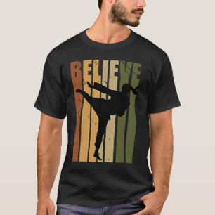 Camiseta Crianças Camuflagem Retro Karatê Motivando Acredit
