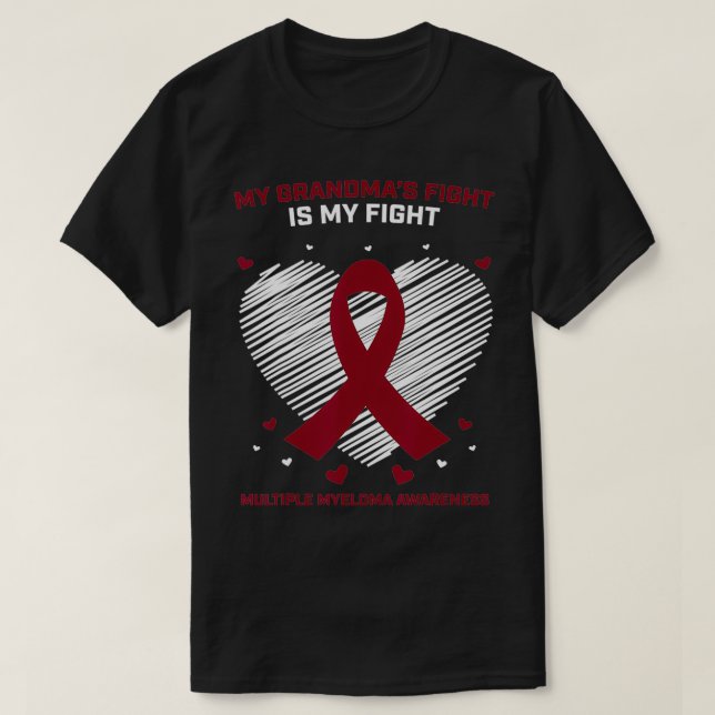 Camiseta Crianças Cancer Sanguíneo Apoio Vovó Múltiplo Miel (Frente do Design)
