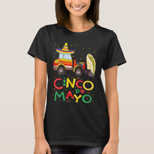 Camiseta Crianças Carregadas De Tacos Bulldozer Cinco De Ma