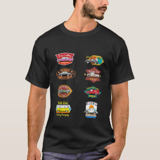 Camiseta Crianças Carros Clássicos Crachás Rapazes