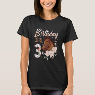 Camiseta Crianças Cavalo 3º Aniversário Garota B dia 3 anos