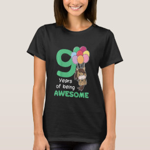 Camiseta Crianças Cavalo 9º Aniversário Para Crianças Nove