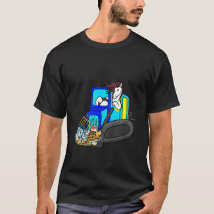 Camiseta Crianças Cavalo Dirigindo Bulldozer Hanukkah Anima