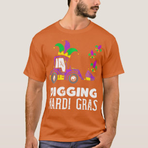 Camiseta Crianças Cavando Carruagens Mardi Gras Bulldozer