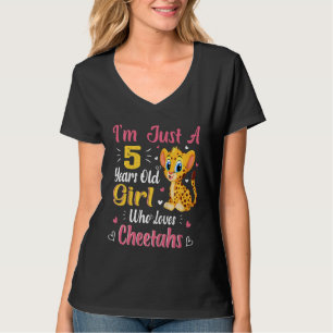 Camiseta Crianças Cheetah Apenas Uma Menina Que Ama Cheetah