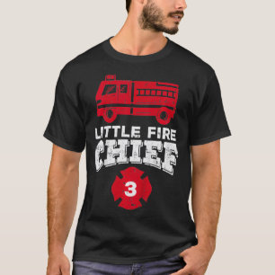 Camiseta Crianças Chefe de Bombeiros 3 Caminhão aniversário