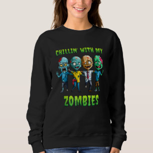 Camiseta Crianças Chillin Com Meu Zombie Zombie do Hallowee
