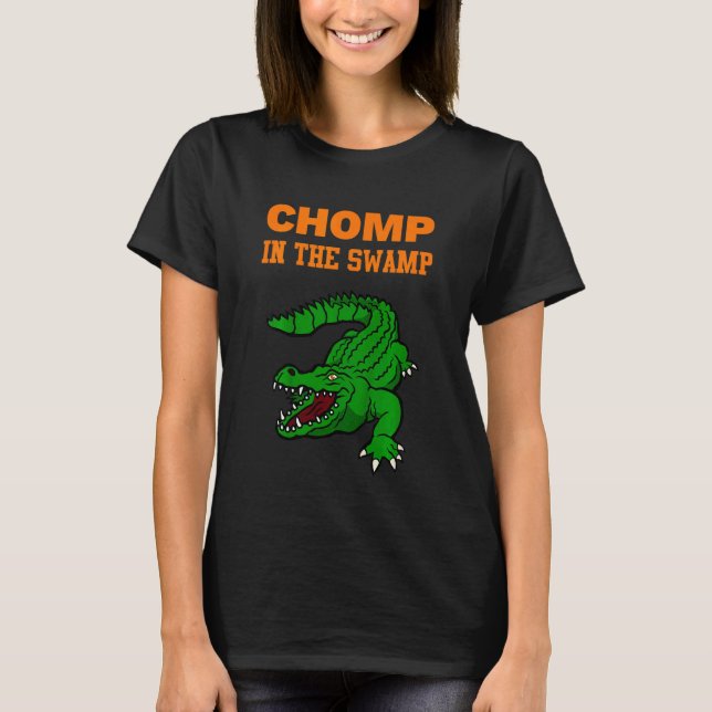 Camiseta Crianças Chomp No Gator Do Pântano (Frente)