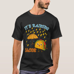 Camiseta Crianças Chovem Taco-shirt Mexicana Engraçada Cinc