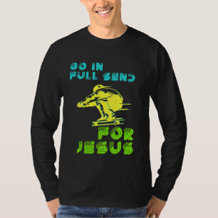 Camiseta Crianças Christian Faith Jesus Skateboard Enviar I