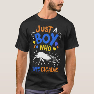 Camiseta Crianças Cicada Insetam Apenas Um Menino Que Ama C