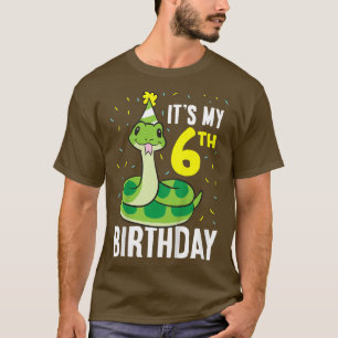 Camiseta Crianças Cobras É Meu 6 Aniversário De 6 Anos