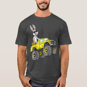 Camiseta Crianças Coelho Páscoa Andando Monstros Engraçados