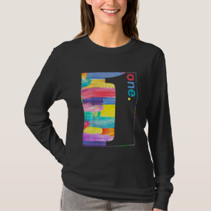 Camiseta Crianças Coloridas Número 1 Um Rapazes primeiro an