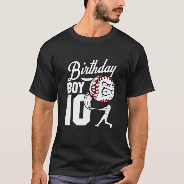 Camiseta Crianças com 10 anos de idade Tema de Festa de ani (Frente)