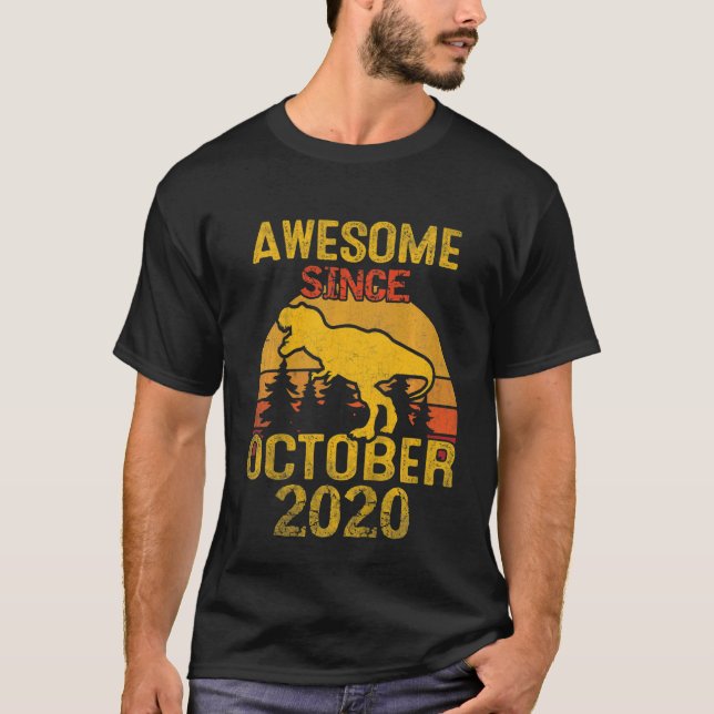 Camiseta Crianças com 2 anos Dinossauro incrível setembro d (Frente)
