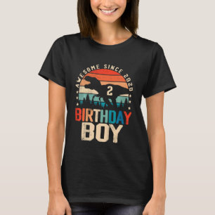 Camiseta Crianças com 2 anos, segundo aniversário do Dinoss