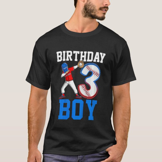 Camiseta Crianças com 3 anos de idade Baseball com troço de (Frente)