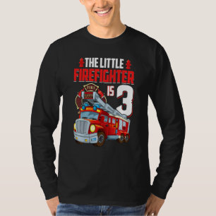Camiseta Crianças com 3 anos de idade Bombeiro Festa de ani