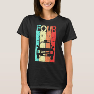 Camiseta Crianças com 4 anos de idade Carro Policial Aniver