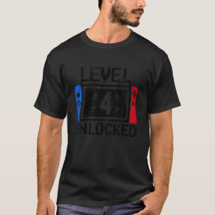 Camiseta Crianças com 4 anos de idade Nível 4 Vídeo jogador