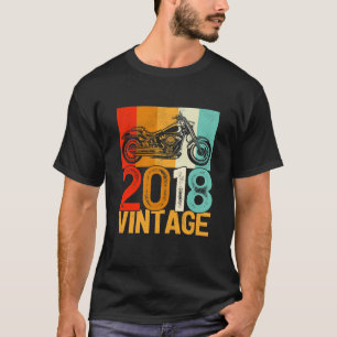 Camiseta Crianças Com 4 Anos De Idade, Retro Motocicleta V